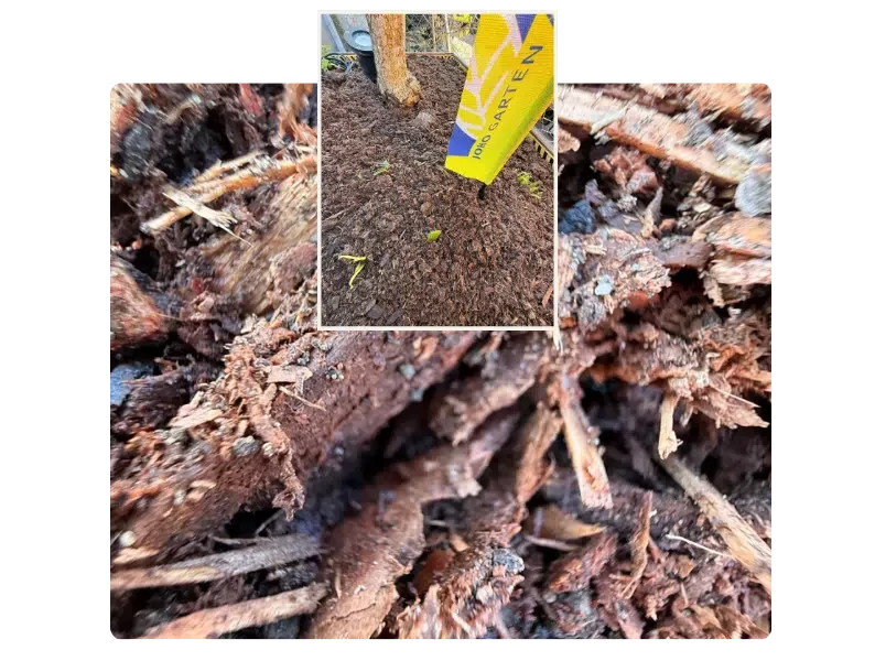 Rindenkompost im Garten